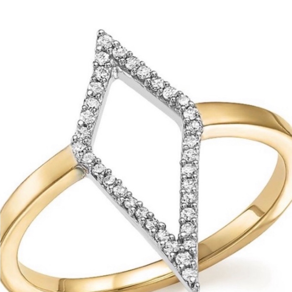 Adina Reyter 14K gold ring with diamonds size 7